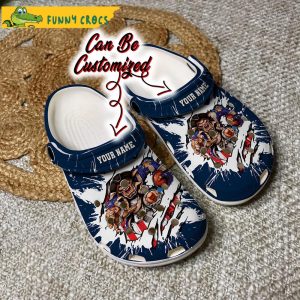 Personalized New England Patriots Mascot Ripped Flag Crocs