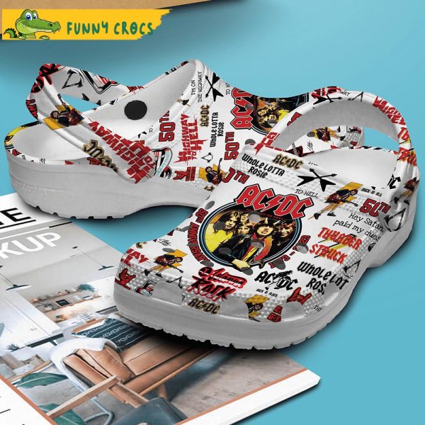 Rock Band ACDC Music Crocs Clog Shoes