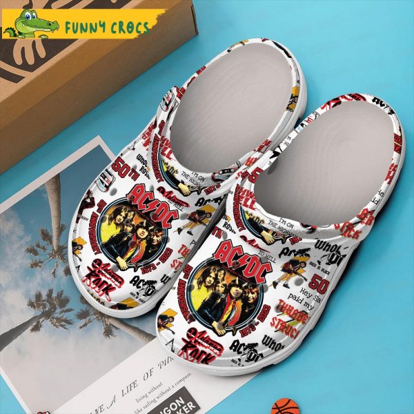 Rock Band ACDC Music Crocs Clog Shoes