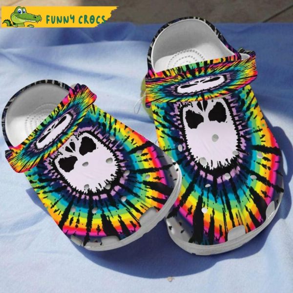 Rose Skull Tie Dye Crocs Clog Shoes