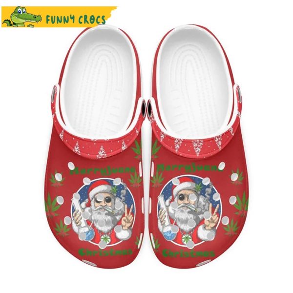 Santa Claus Weed Cannabis 420 Crocs Slippers