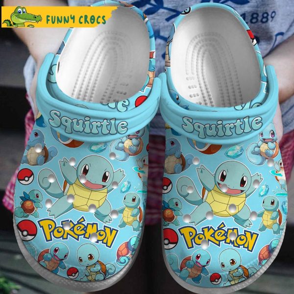 Squirtle Pattern Pokemon Crocs Clog Shoes