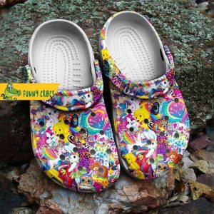 White Lisa Frank Crocs