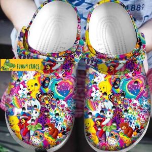 White Lisa Frank Crocs