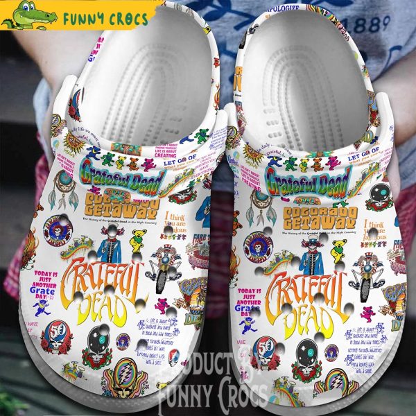 50 Anniversary Grateful Dead White Crocs