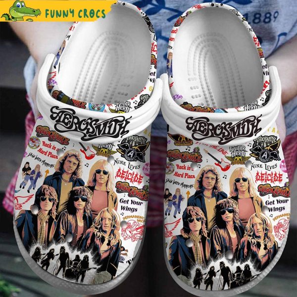 Aerosmith Band Music White Crocs