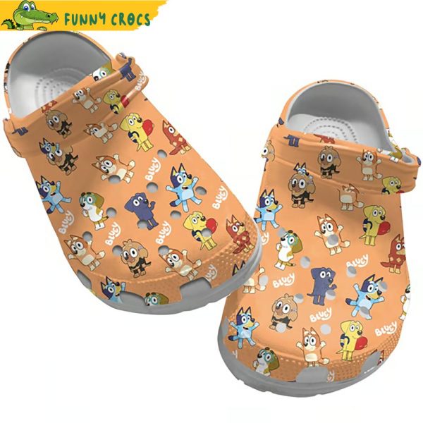 Bluey Characters Orange Crocs Shoes