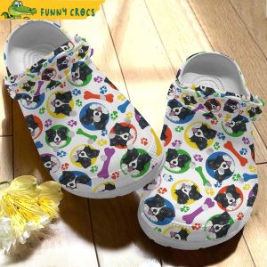 Border Collie Pattern Crocs Shoes