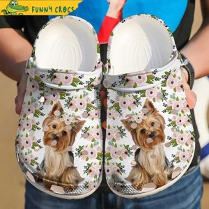 Flower Yorkshire Terrier Puppy Crocs