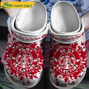 Personalized Be My Valentine Starbucks Crocs