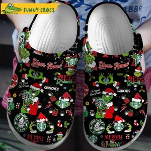 Personalized Christmas Grinch Starbucks Crocs