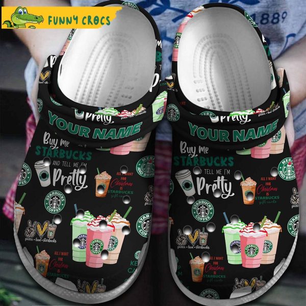 Personalized Pretty Drink Starbucks Black Crocs