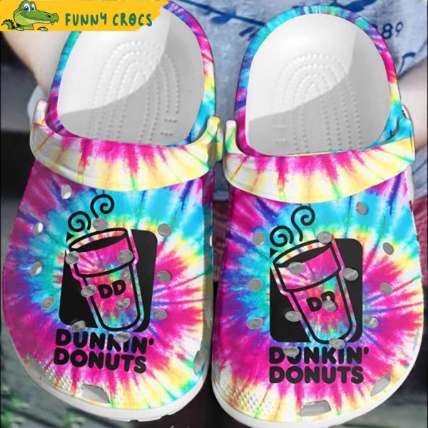 Pink Blue Dunkin Donuts Tie Dye Crocs