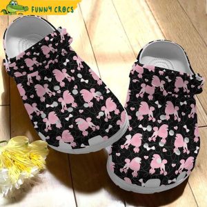 Pink Poodle Pattern Dog Crocs