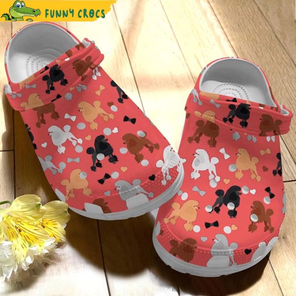 Poodle Pattern Red Crocs