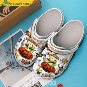 Personalized Halloween Spongebob White Crocs