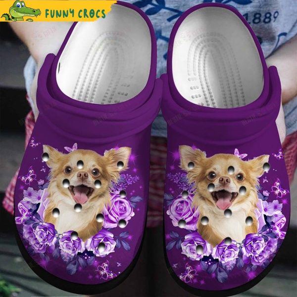 Purple Roses Chihuahua Crocs