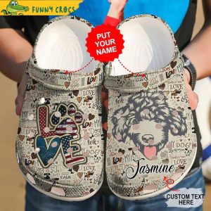 Vintage Personalized Poodle Crocs