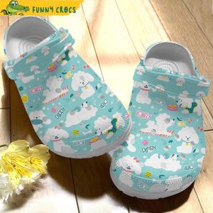 White Poodle Crocs Clog