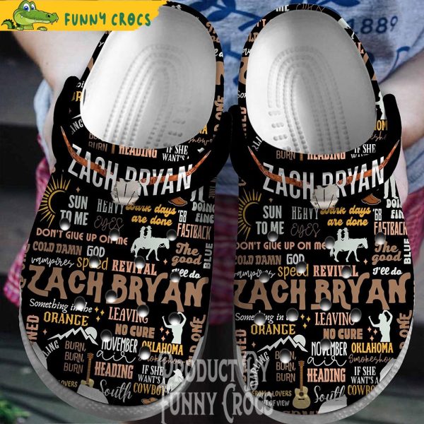 Zack Bryan Singer Music Pattern Crocs