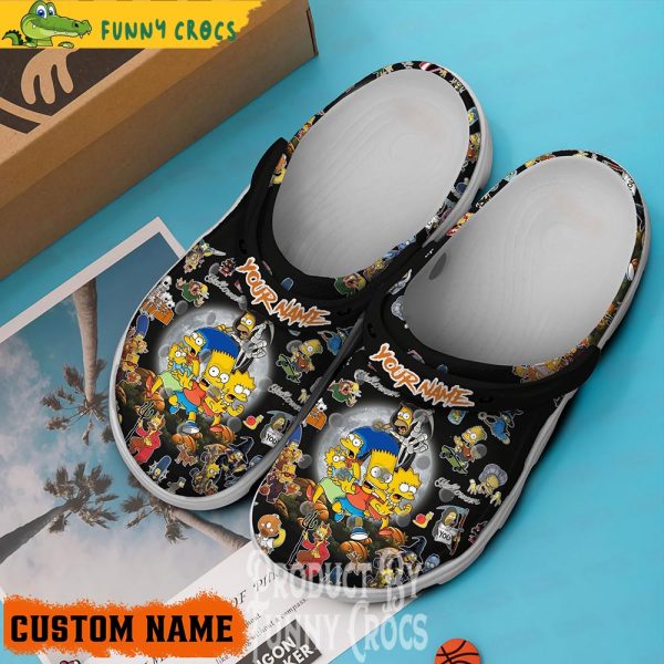 Black Simpsons Halloween Crocs Clogs