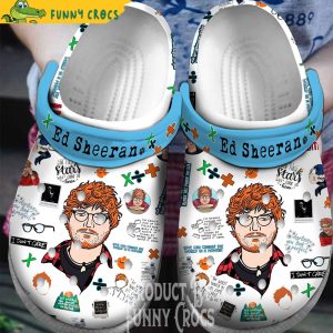 Blue Ed Sheeran Face Music Crocs Shoes