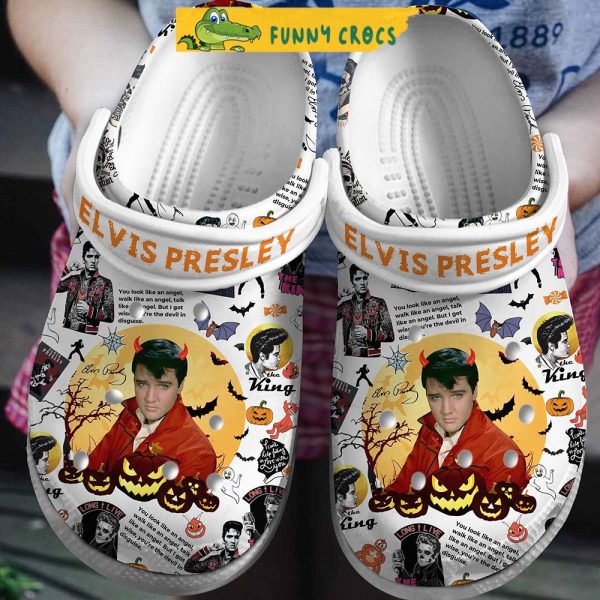 Elvis Presley Halloween Pumpkin Crocs Clogs