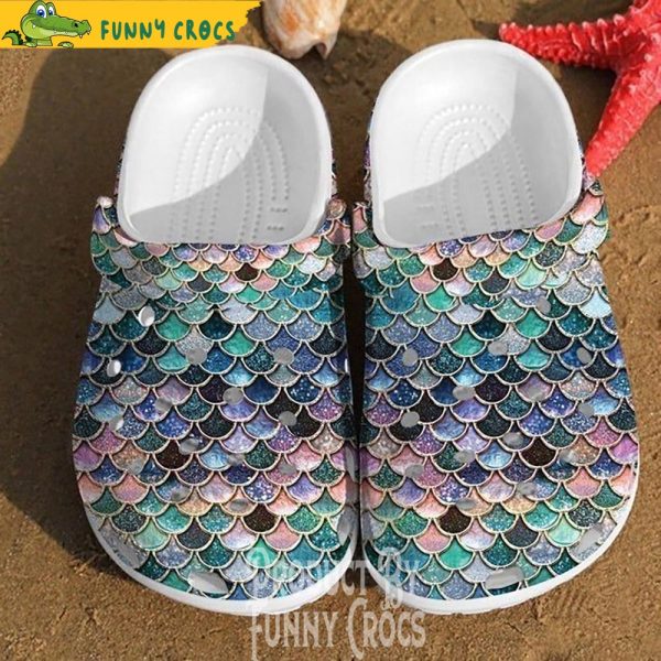 Glitter Fish Scales Mermaid Rubber Crocs