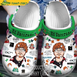 Green Ed Sheeran Face Music Crocs Shoes 1