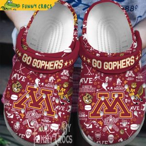 NHL Minnesota Golden Gophers Red Crocs Shoes