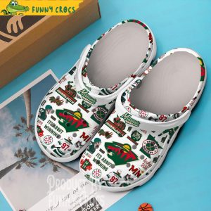 NHL Minnesota Wild White Crocs Shoes 2