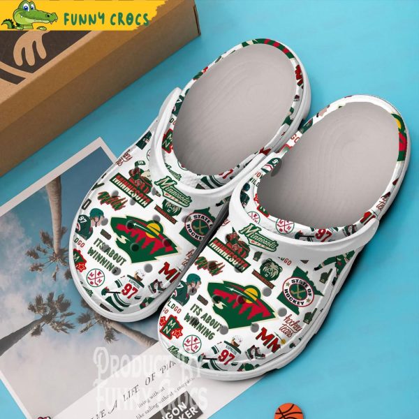 NHL Minnesota Wild White Crocs Shoes