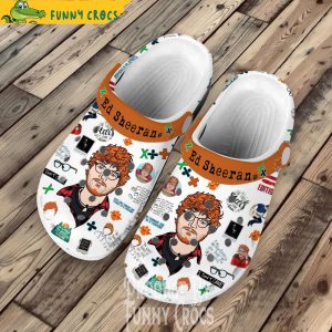 Orange Ed Sheeran Face Music Crocs Shoes