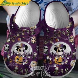 Purple Jack Skellington Pumpkin Crocs Clogs 1