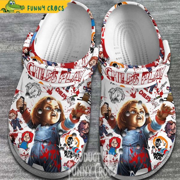 White Child’s Play Movie Halloween Crocs