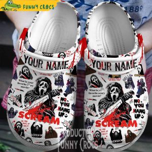 White Personalized No You Hang Up Scream Crocs 1