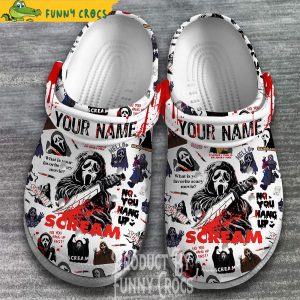 White Personalized No You Hang Up Scream Crocs 2