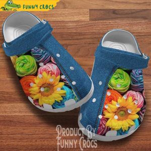 Yarn Balls Flower Knitting Crocs