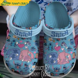 Angel Love Stitch Crocs Clogs