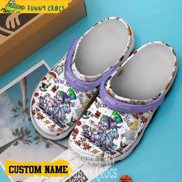 Custom We Are All Mad Here Alice In Wonderland Crocs