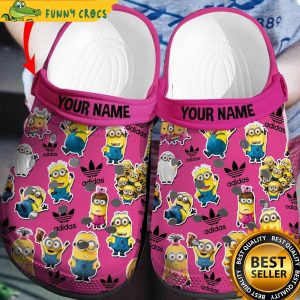 Personalized Adidas Logo Minion Pink Crocs Shoes