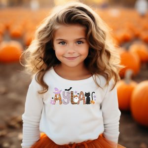 Personalized Kids Halloween Shirt Toddler Name Shirt 1