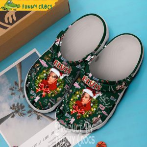 Blue Christmas Elvis Presley Crocs Clogs