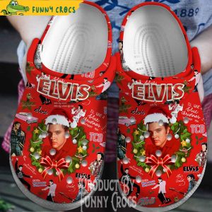 Blue Christmas Elvis Presley Crocs Shoes 1