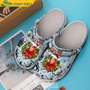 Blue Christmas Elvis Presley Crocs Slippers 2