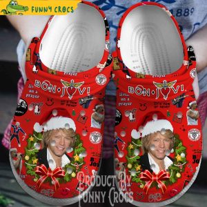 Merry Christmas Bon jovi Crocs Shoes 1