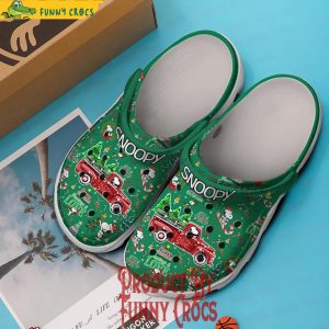 Merry Christmas Snoopy Green Crocs Clogs 1