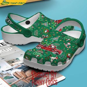 Merry Christmas Snoopy Green Crocs Clogs 2