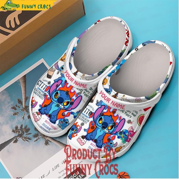 Personalized Stitch Fury Crocs Shoes