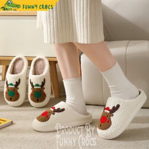 Reindeer Red White Slippers